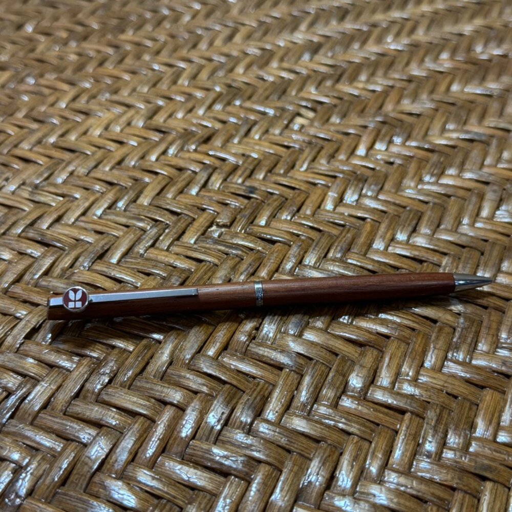 Vtg Hallmark Hardwood Mechanical Pencil Chrome Trim Twist 80's Made In USA